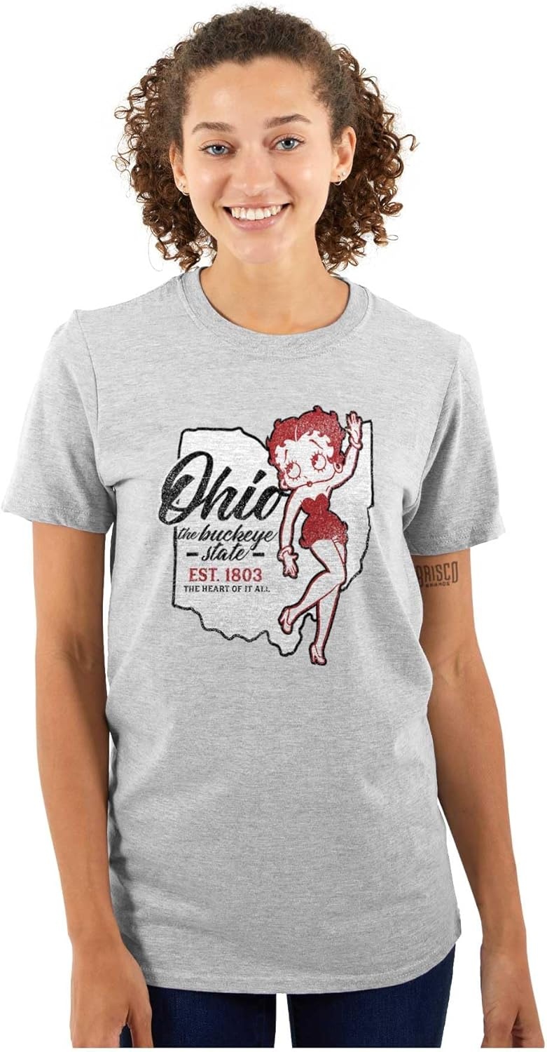 image:imageBetty Boop Cartoon American States Womens Graphic T Shirt TeesOhio