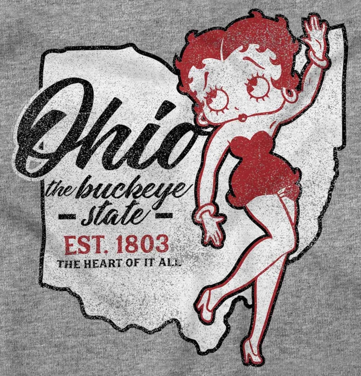 image:imageBetty Boop Cartoon American States Womens Graphic T Shirt TeesOhio