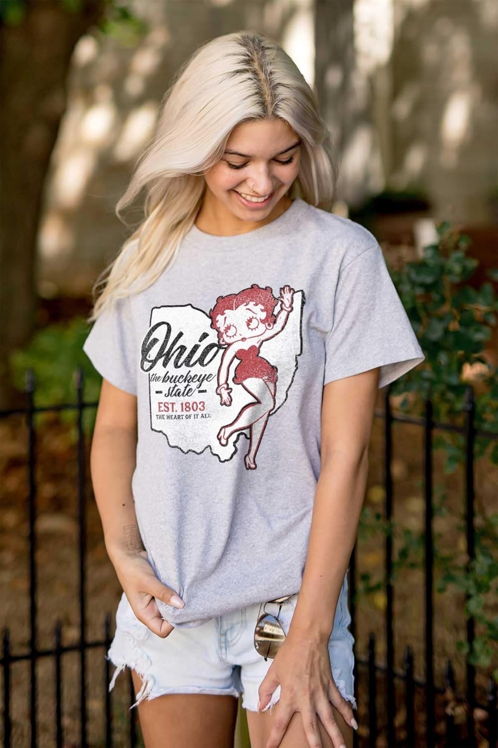 image:imageBetty Boop Cartoon American States Womens Graphic T Shirt TeesOhio