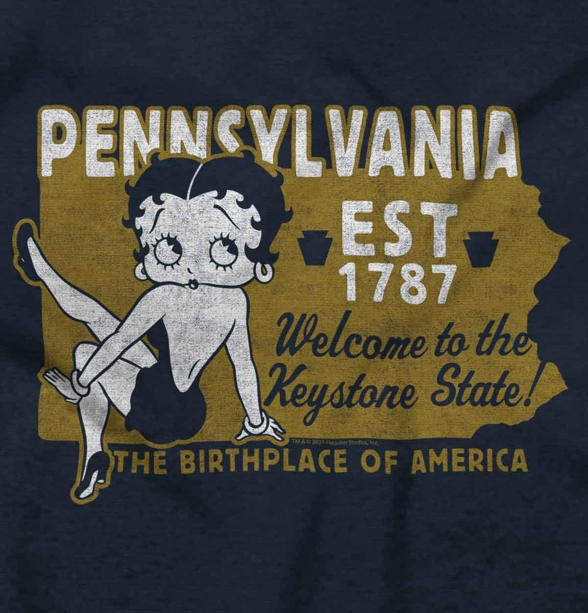 image:imageBetty Boop Cartoon American States Womens Graphic T Shirt TeesPennsylvania