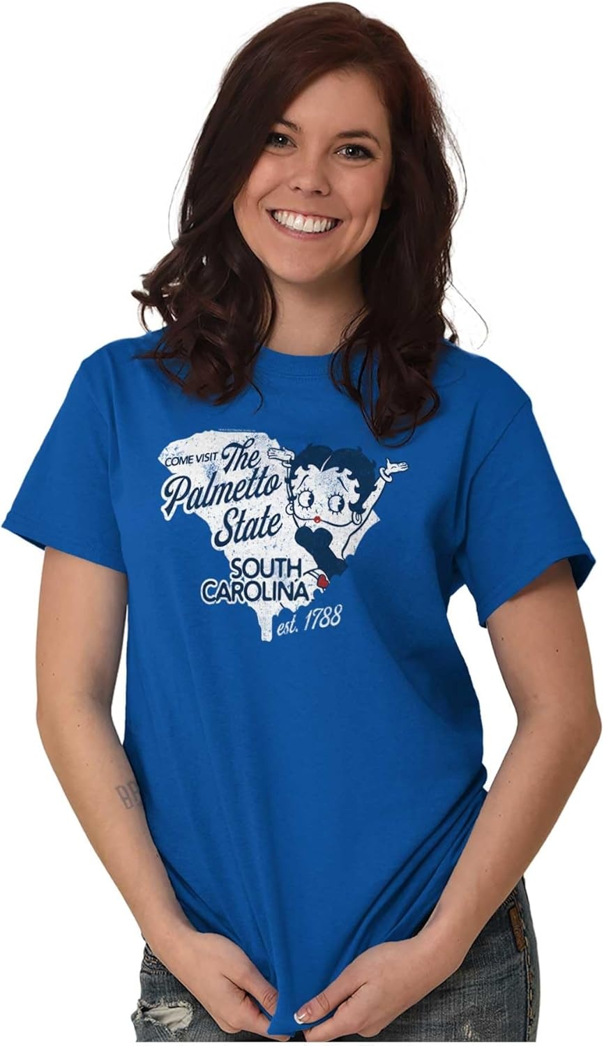 image:imageBetty Boop Cartoon American States Womens Graphic T Shirt TeesSouth Carolina