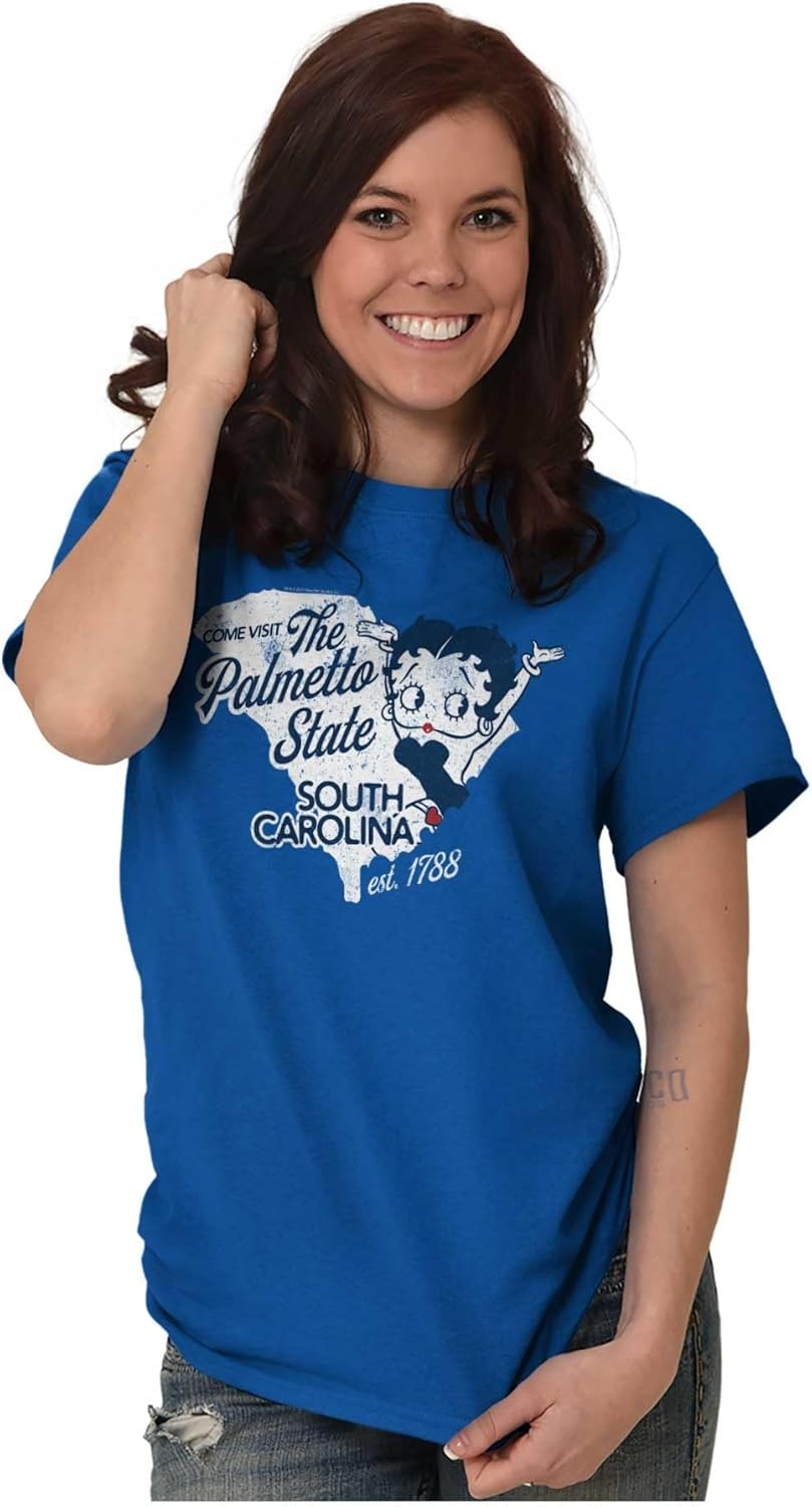 image:imageBetty Boop Cartoon American States Womens Graphic T Shirt TeesSouth Carolina