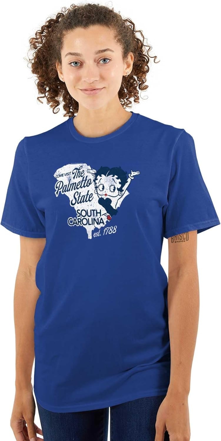 image:imageBetty Boop Cartoon American States Womens Graphic T Shirt TeesSouth Carolina