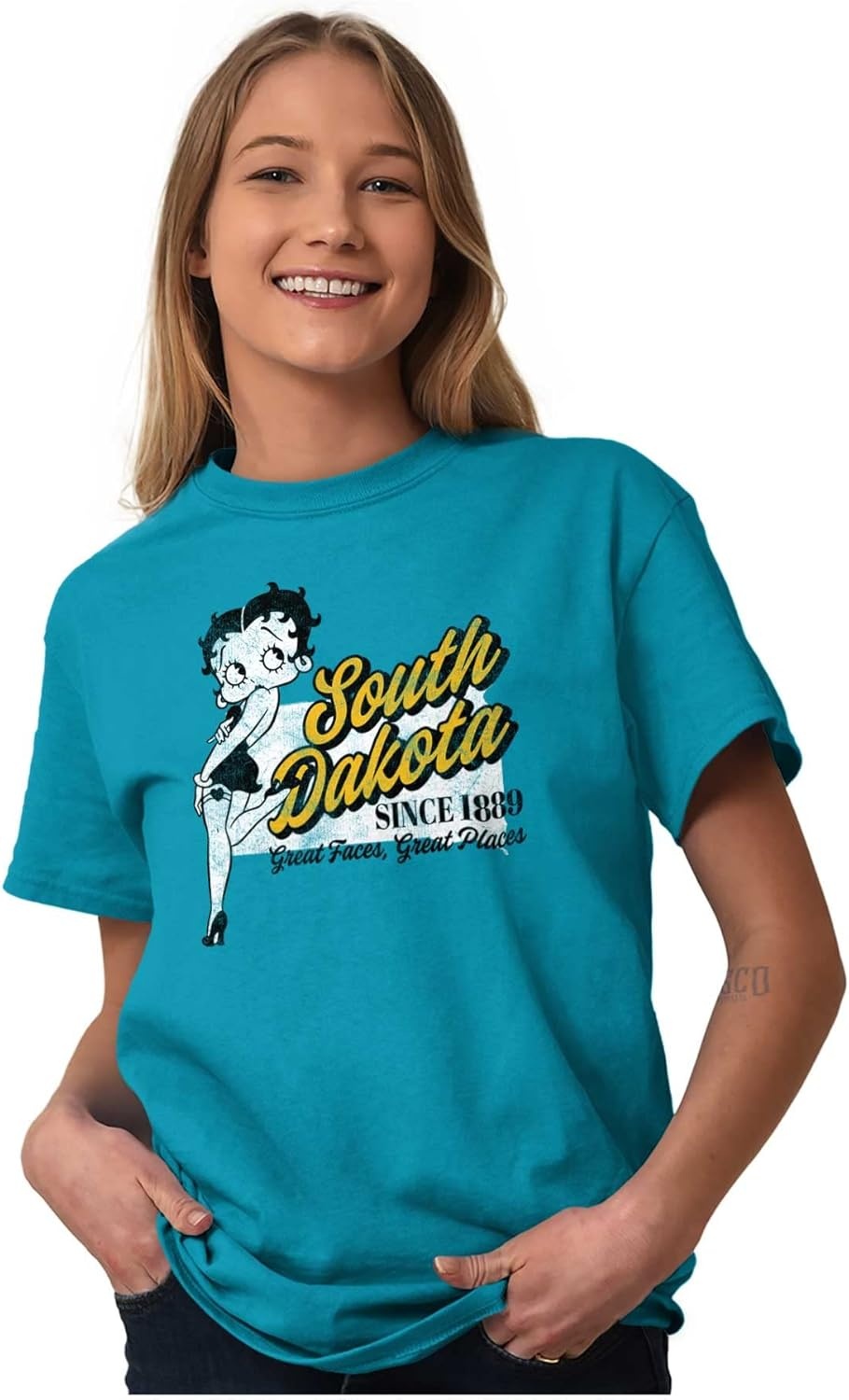 image:imageBetty Boop Cartoon American States Womens Graphic T Shirt TeesSouth Dakota