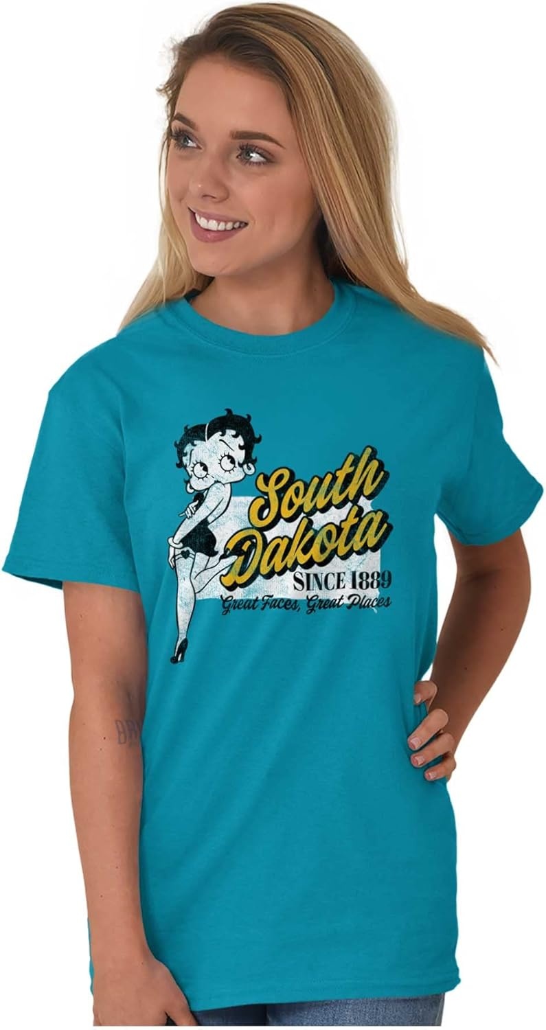 image:imageBetty Boop Cartoon American States Womens Graphic T Shirt TeesSouth Dakota