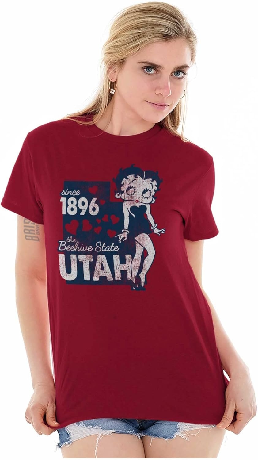 image:imageBetty Boop Cartoon American States Womens Graphic T Shirt TeesUtah