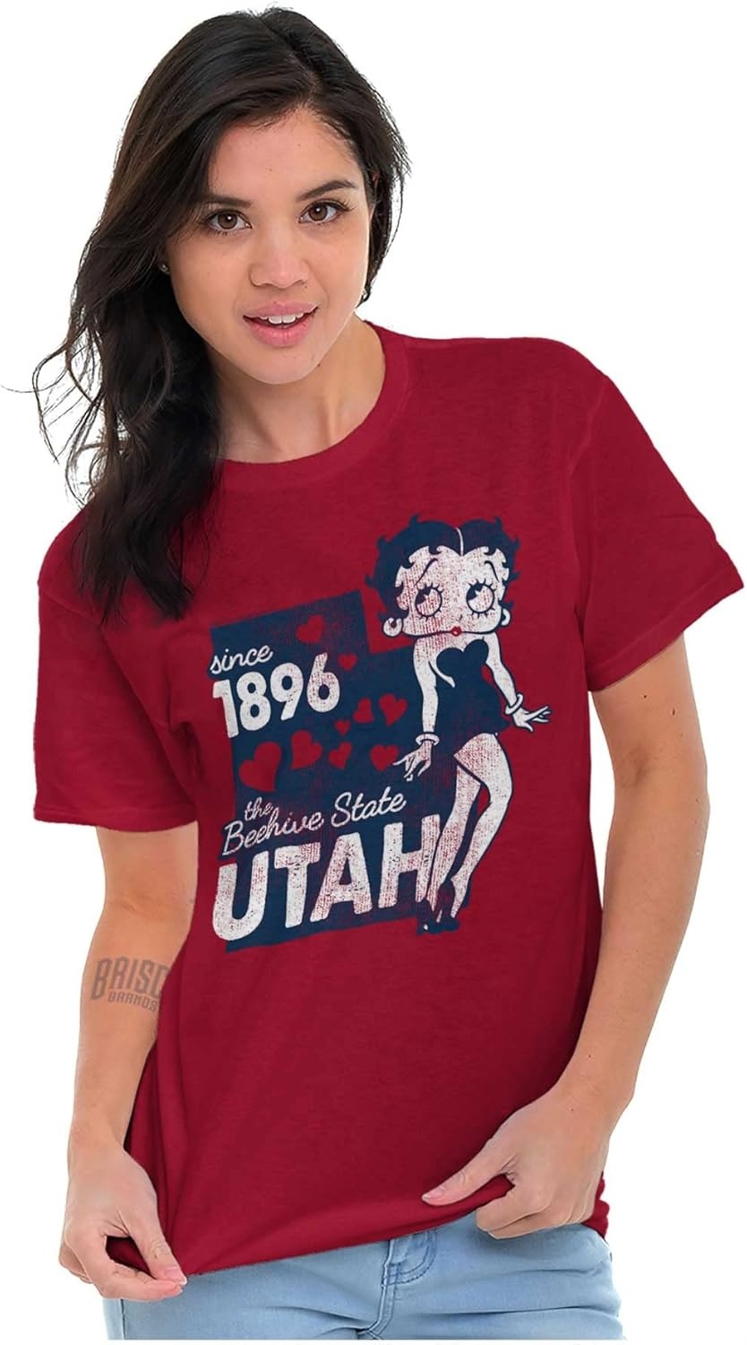 image:imageBetty Boop Cartoon American States Womens Graphic T Shirt TeesUtah