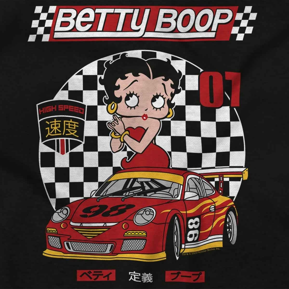 image:imageBetty Boop Kanji Racecar Cartoon Toddler Baby Girl T ShirtBlack