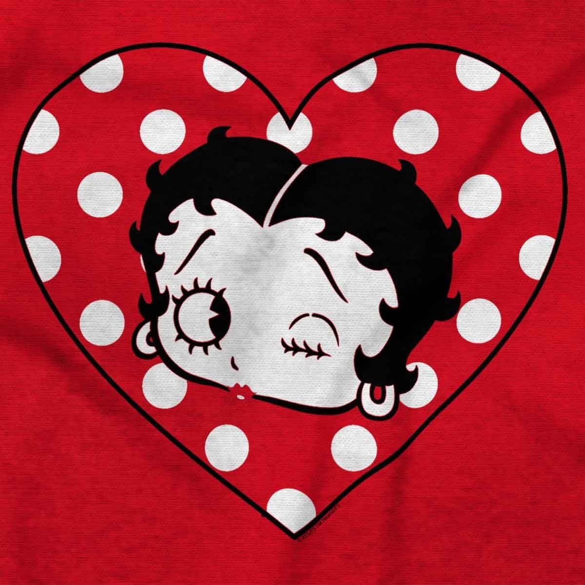 image:imageBetty Boop Wink and a Kiss Polka Dots Womens Slim Fit Graphic Tee