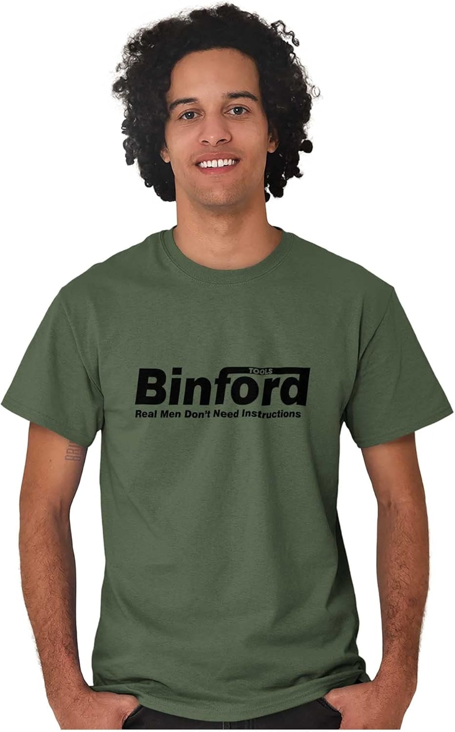 image:imageBinford Tools Real Men No Instruction Graphic T Shirt Men or WomenMilitary Green