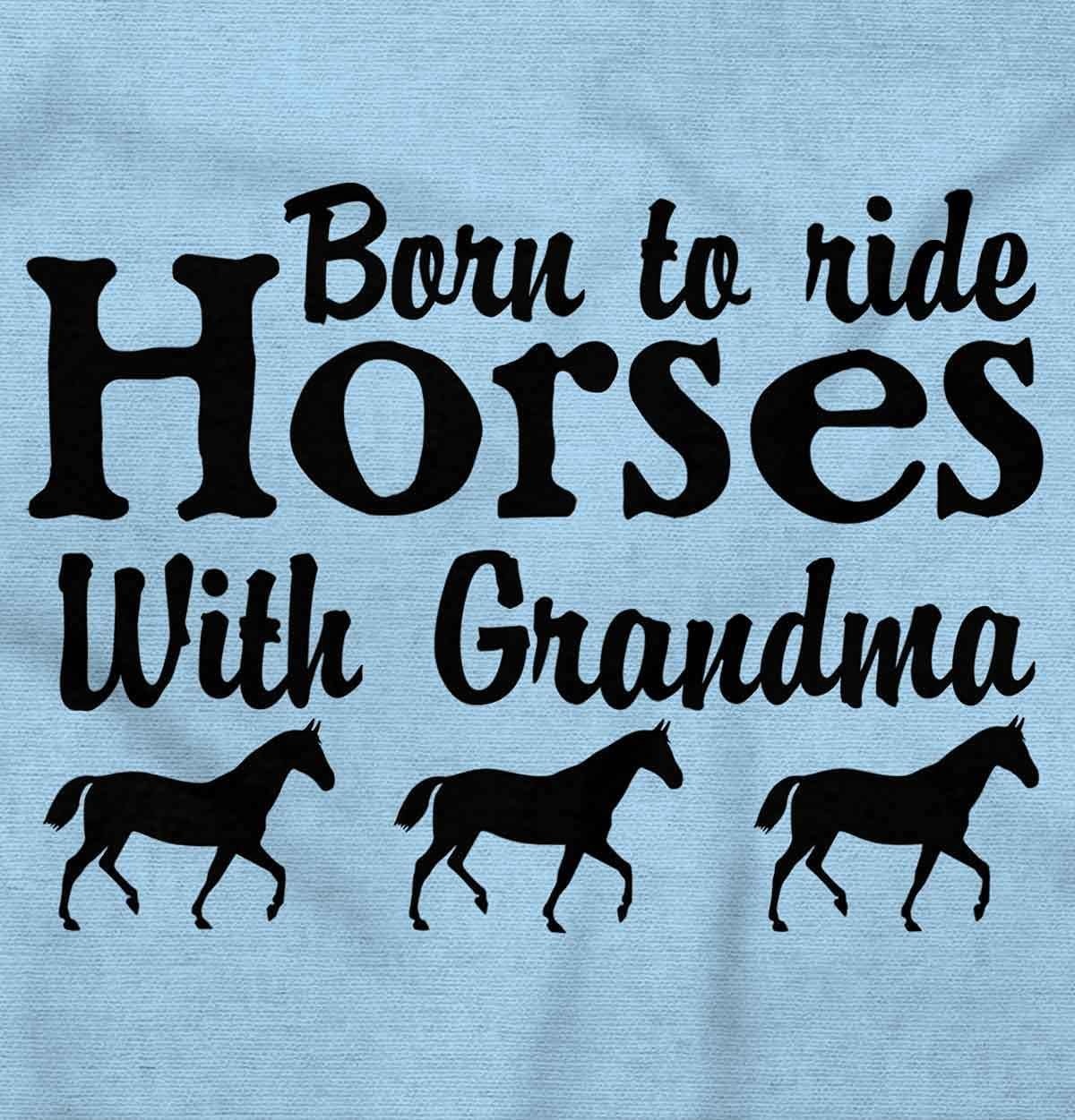image:imageBorn To Ride Horses With Grandma Baby Romper Boys or GirlsLight Blue