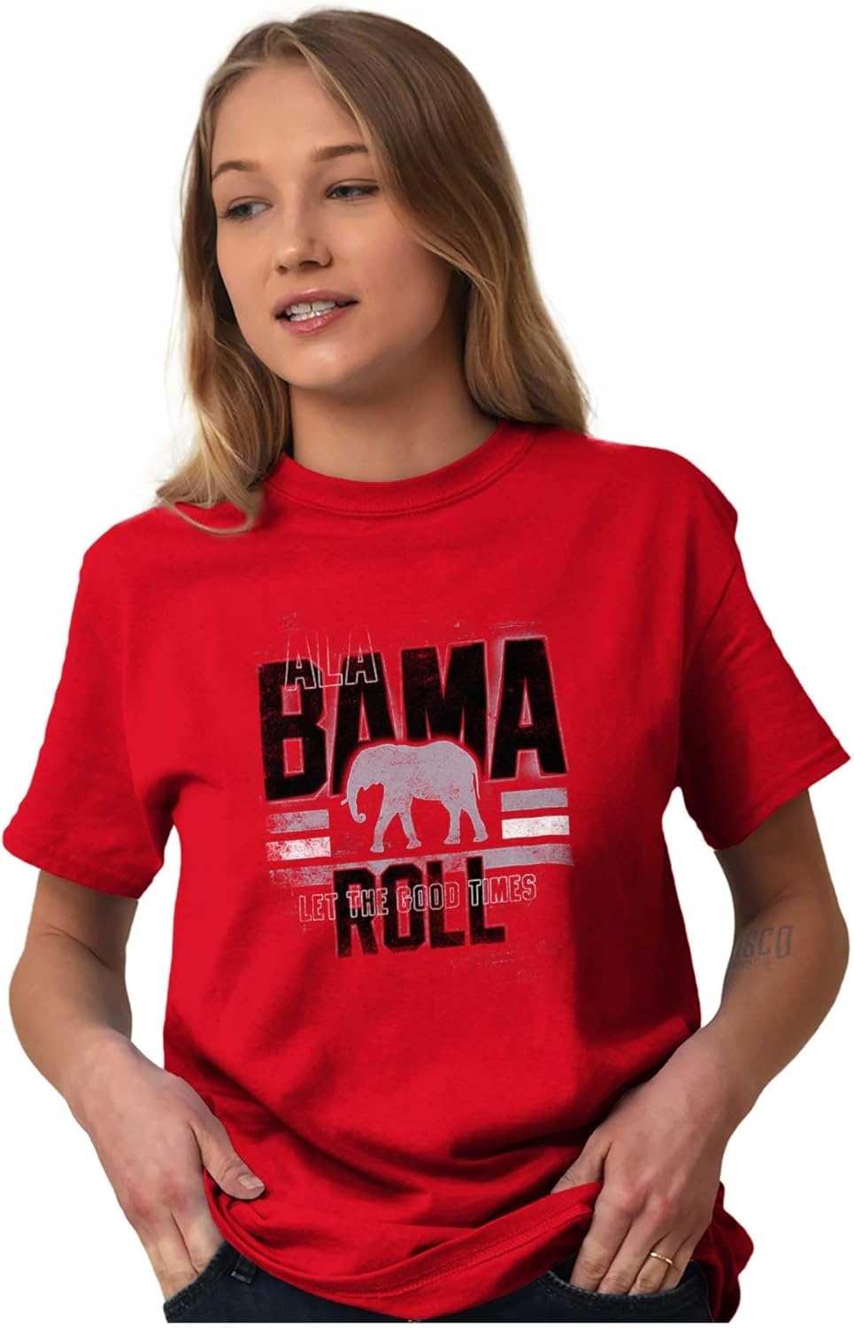 image:imageBrisco Brands Alabama Good Times Roll College Graphic T Shirt Men or WomenCardinal Red