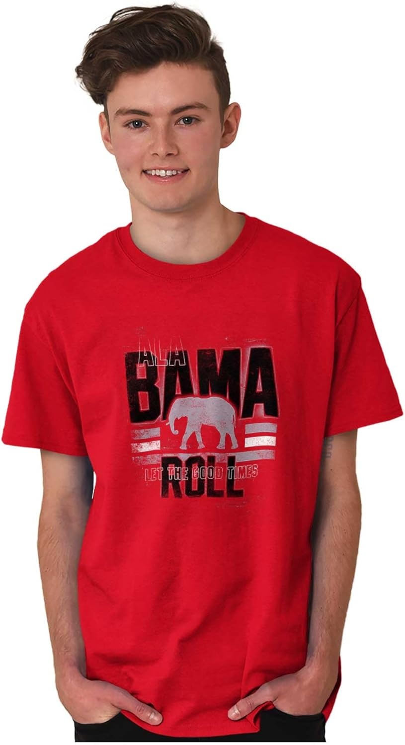 image:imageBrisco Brands Alabama Good Times Roll College Graphic T Shirt Men or WomenCardinal Red