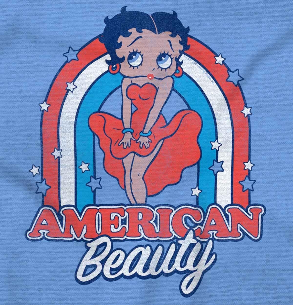 image:imageBrisco Brands Betty Boop Cartoon American Beauty Women Crewneck SweatshirtCarolina Blue