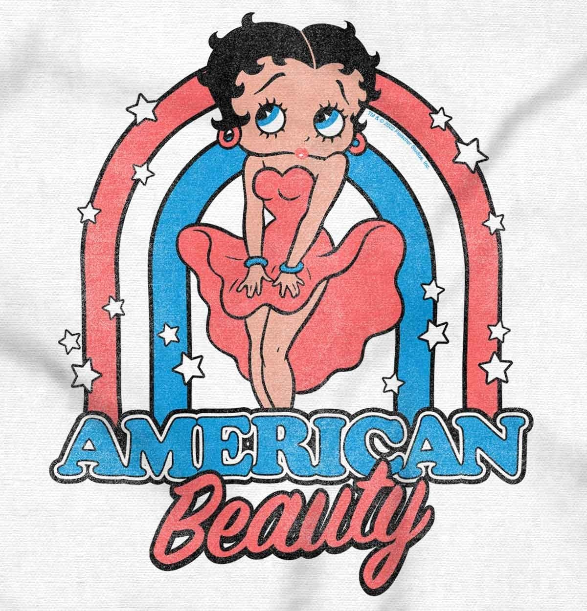 image:imageBrisco Brands Betty Boop Cartoon American Beauty Women Crewneck SweatshirtWhite