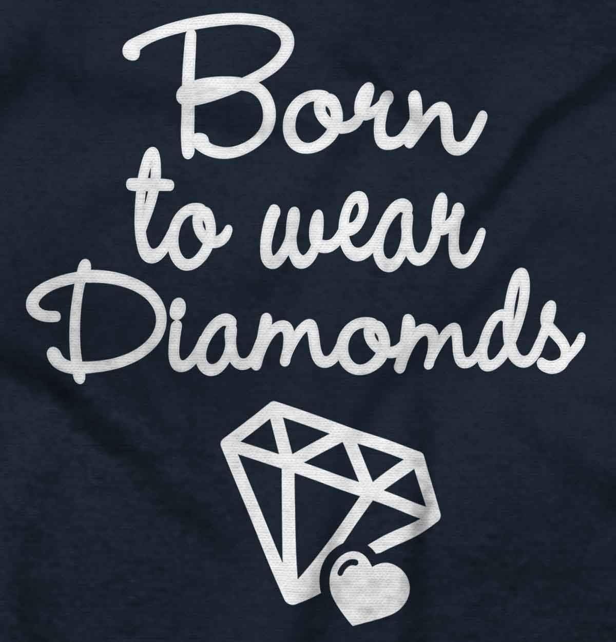 image:imageBrisco Brands Born To Wear Diamonds Cute Cursive Baby Bodysuit Jumper GirlsNavy