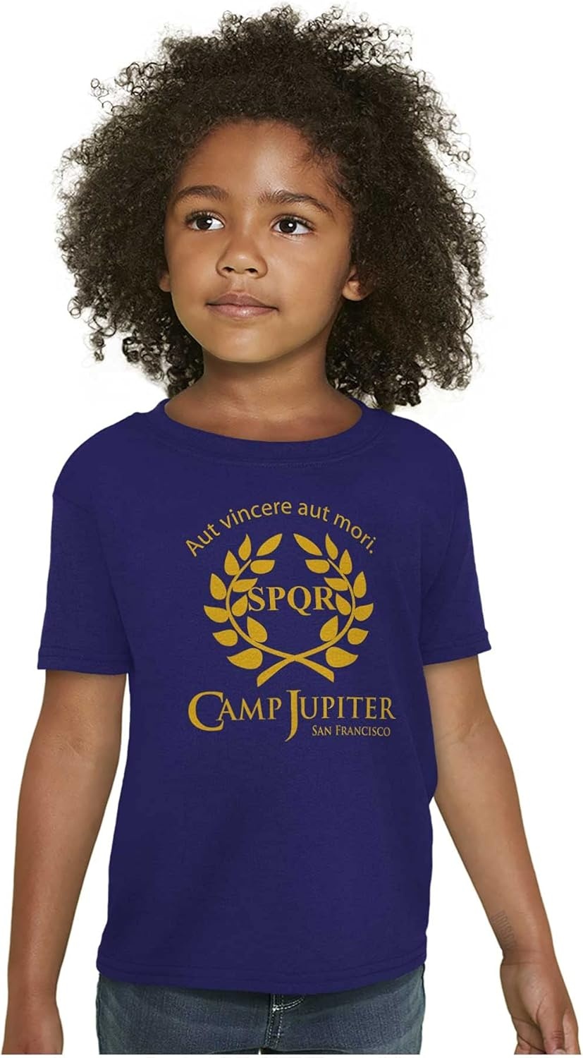 image:imageBrisco Brands Camp Jupiter SPQR Greek Mythology Crewneck T Shirts Boy GirlPurple
