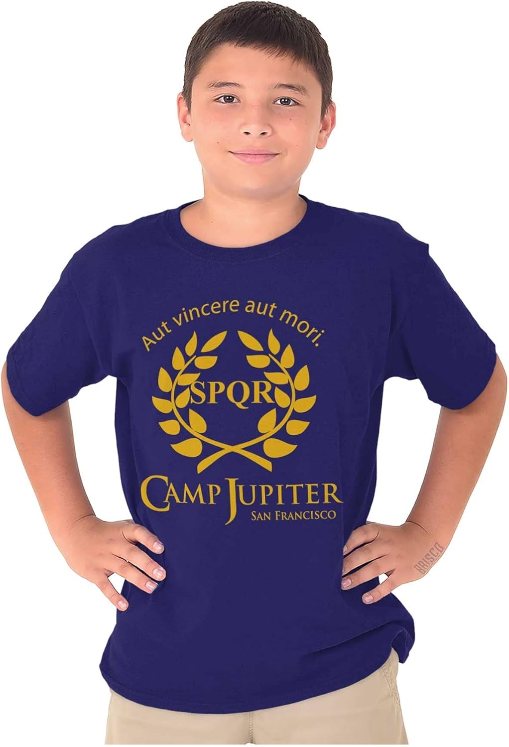 image:imageBrisco Brands Camp Jupiter SPQR Greek Mythology Crewneck T Shirts Boy GirlPurple
