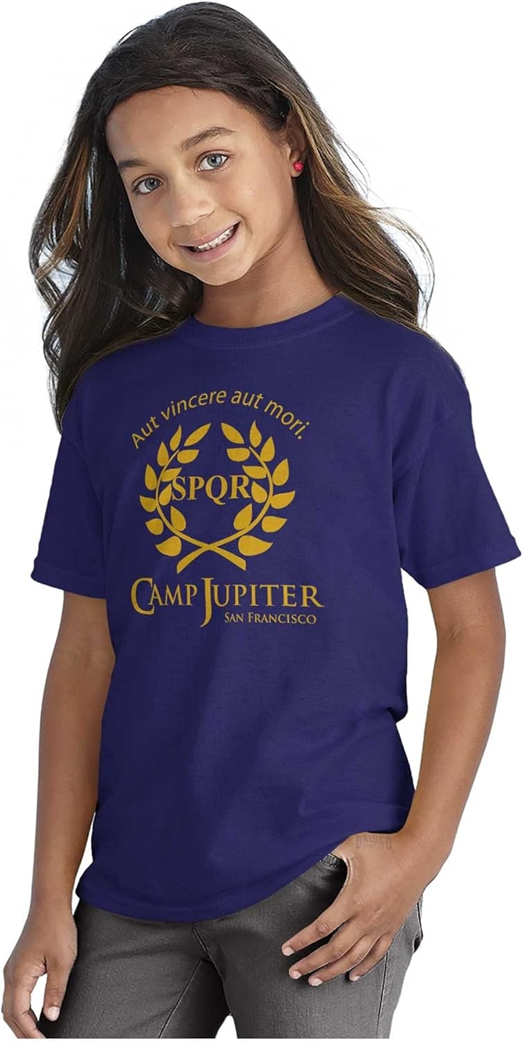 image:imageBrisco Brands Camp Jupiter SPQR Greek Mythology Crewneck T Shirts Boy GirlPurple