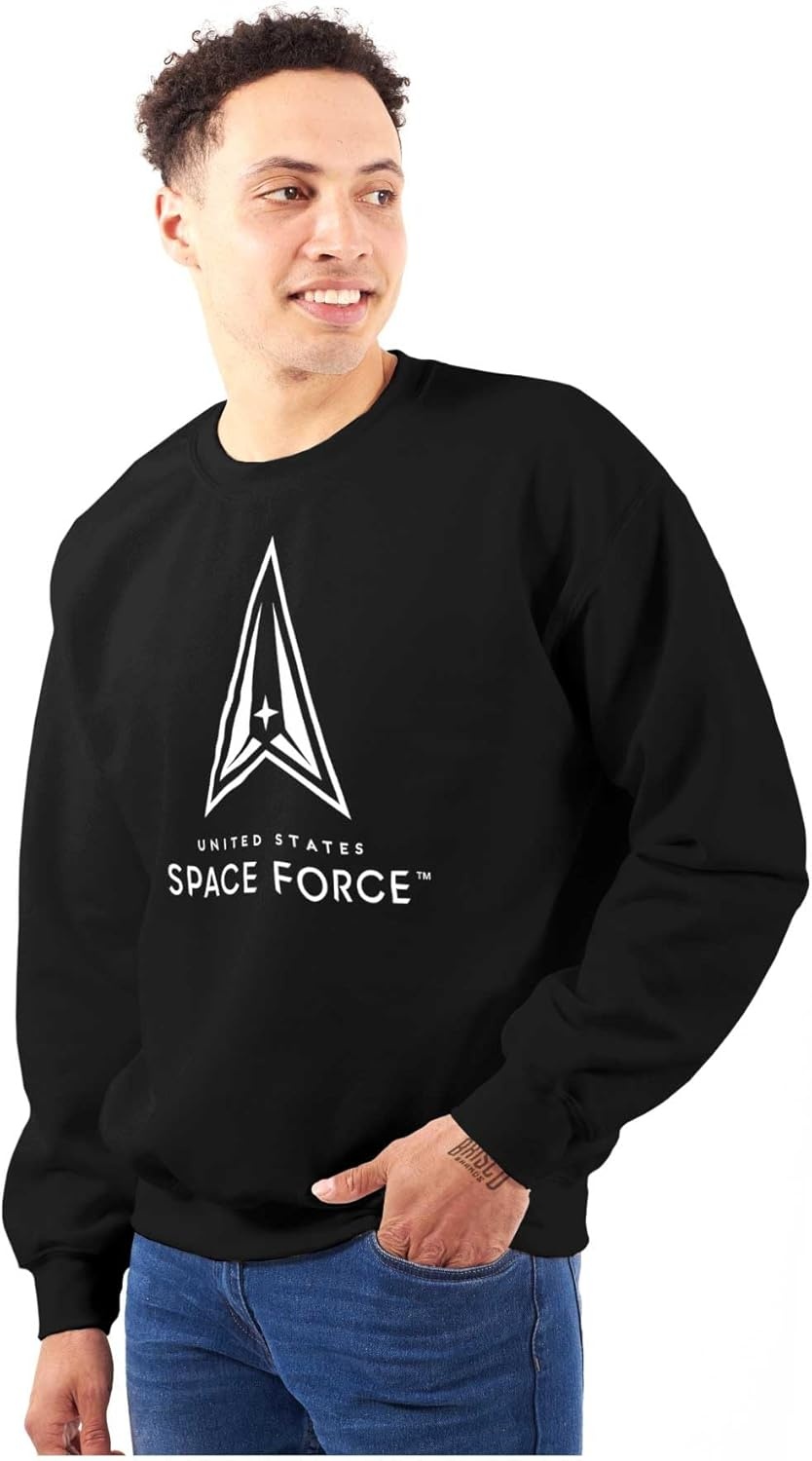 image:imageBrisco Brands Classic US Space Force Military Logo Sweatshirt for Men or WomenBlack