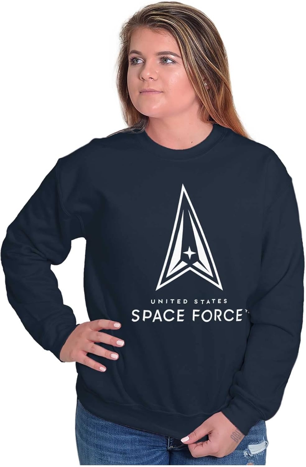 image:imageBrisco Brands Classic US Space Force Military Logo Sweatshirt for Men or WomenNavy