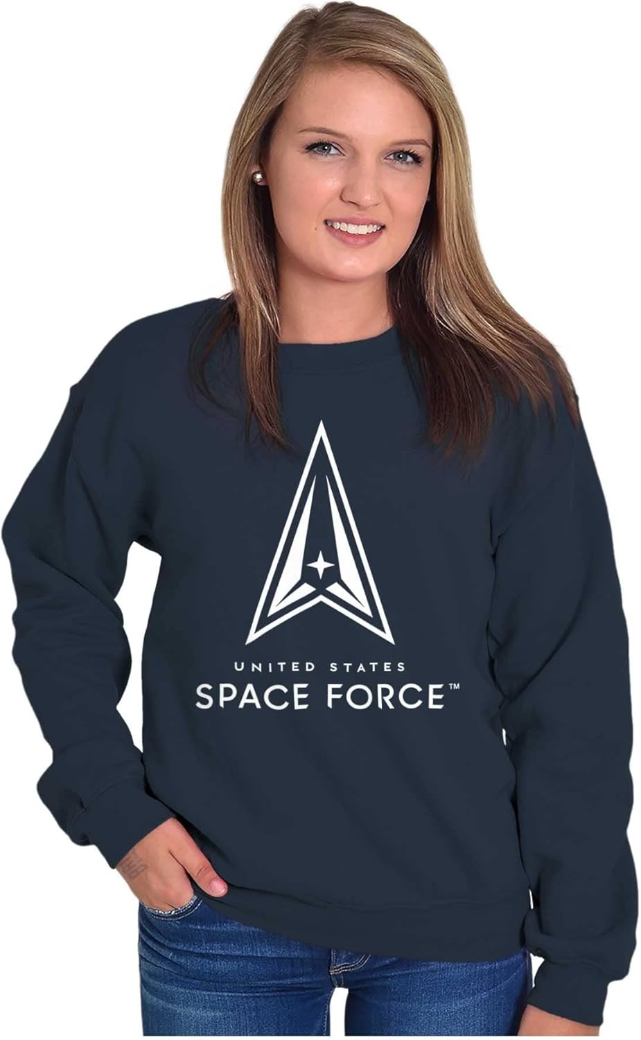 image:imageBrisco Brands Classic US Space Force Military Logo Sweatshirt for Men or WomenNavy