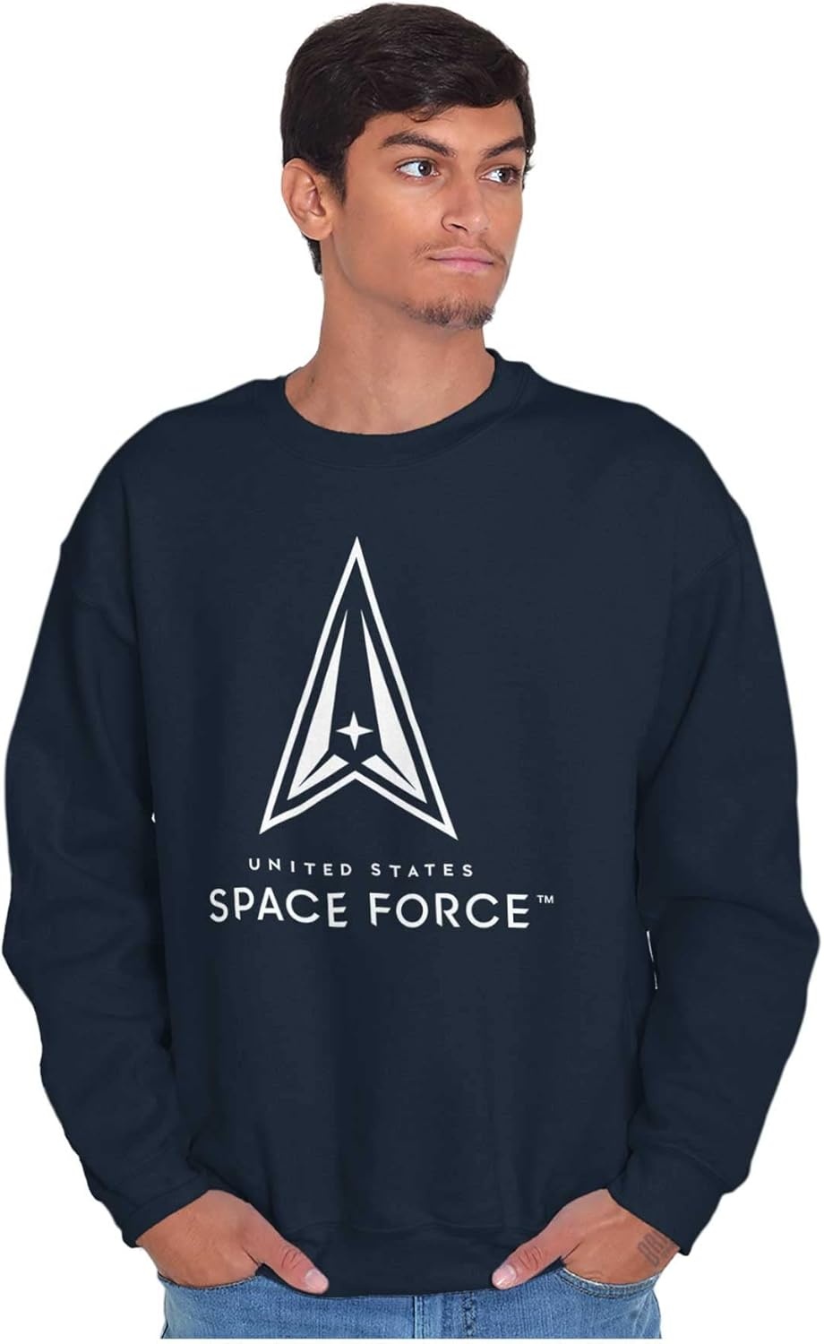 image:imageBrisco Brands Classic US Space Force Military Logo Sweatshirt for Men or WomenNavy