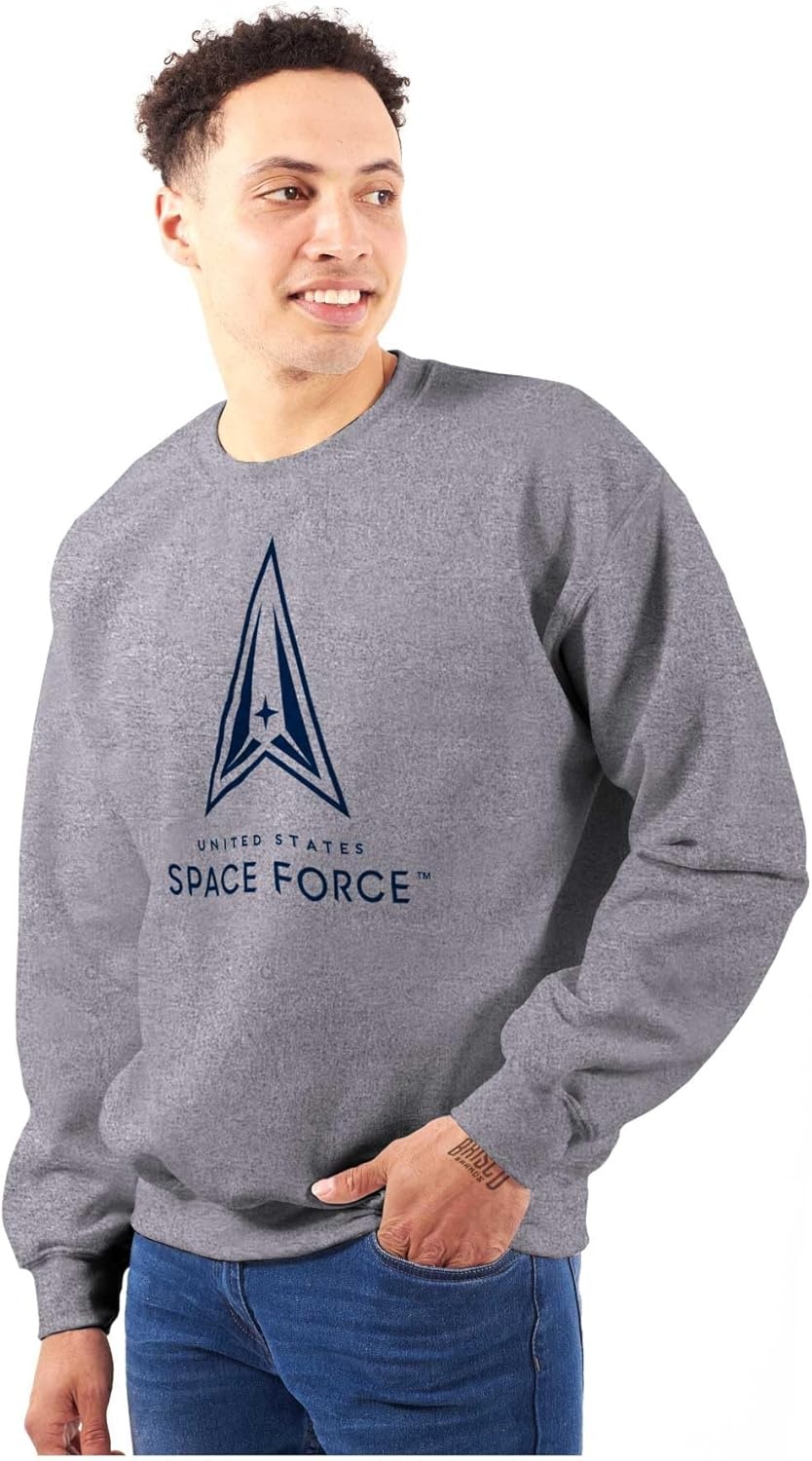 image:imageBrisco Brands Classic US Space Force Military Logo Sweatshirt for Men or WomenSport Grey