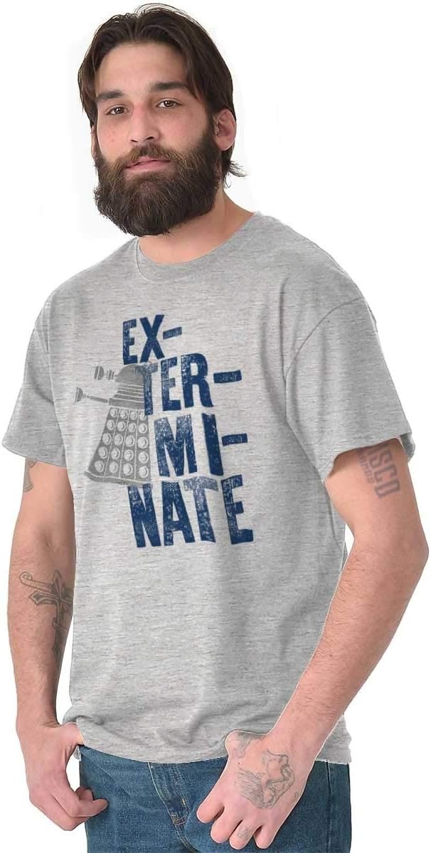 image:imageBrisco Brands Exterminate Mutant ScienceFiction Graphic T Shirt Men or WomenSport Grey