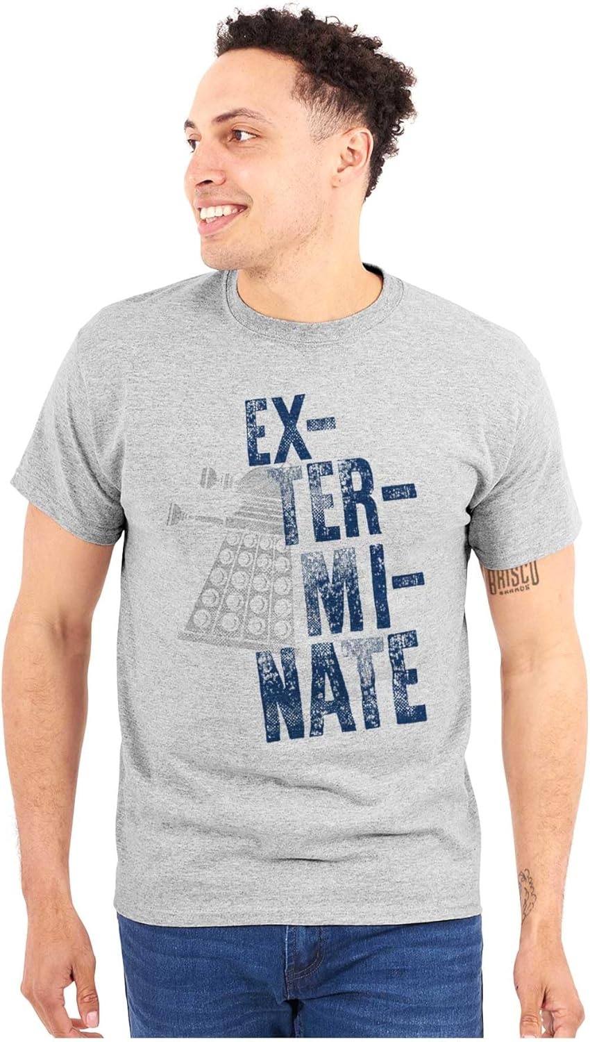 image:imageBrisco Brands Exterminate Mutant ScienceFiction Graphic T Shirt Men or WomenSport Grey