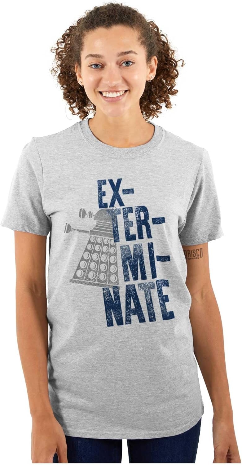 image:imageBrisco Brands Exterminate Mutant ScienceFiction Graphic T Shirt Men or WomenSport Grey