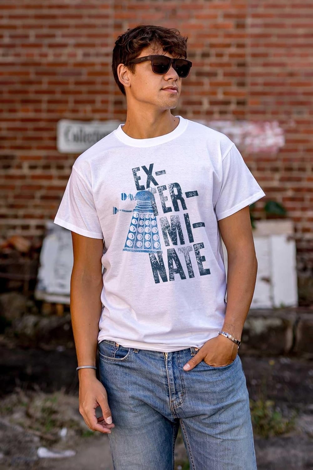 image:imageBrisco Brands Exterminate Mutant ScienceFiction Graphic T Shirt Men or WomenWhite