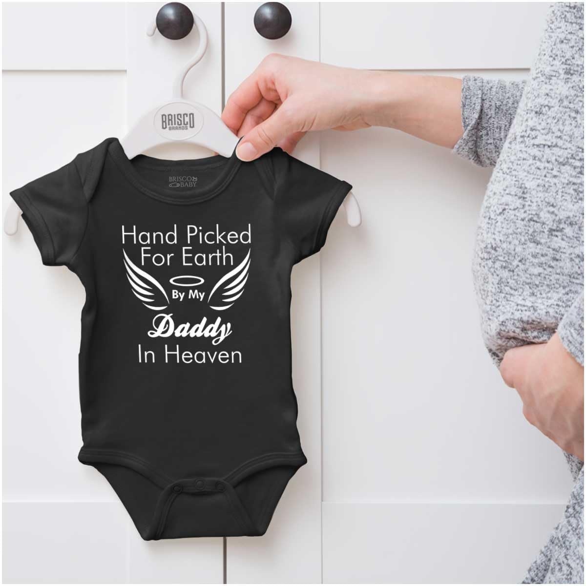image:imageBrisco Brands Father Hand Picked By Daddy in Heaven Baby Romper Boys or GirlsBlack