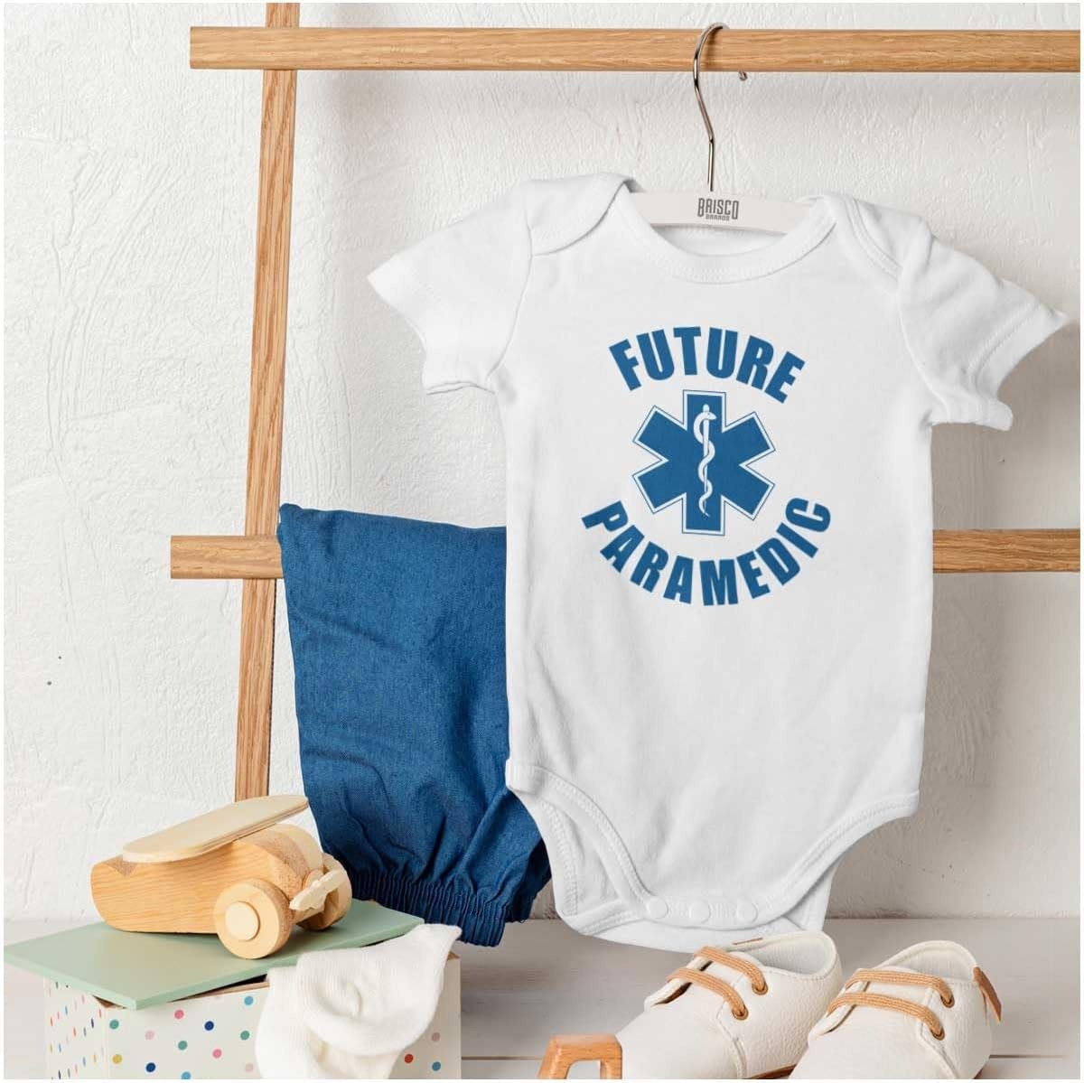image:imageBrisco Brands Future Paramedic EMT Medic Baby Romper Boys or GirlsWhite