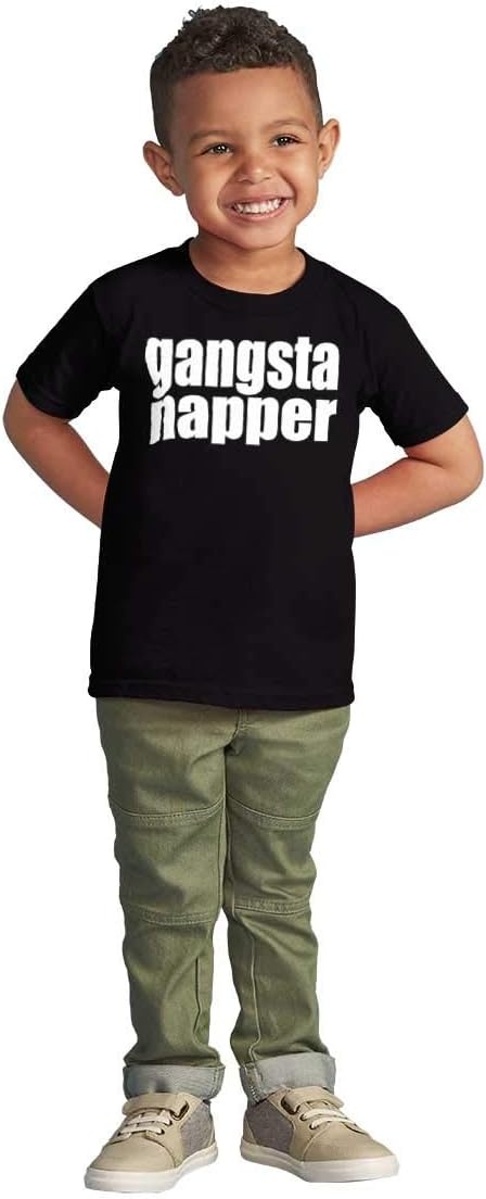 image:imageBrisco Brands Gangsta Napper Rap Hiphop Humor Toddler Boy Girl T ShirtBlack
