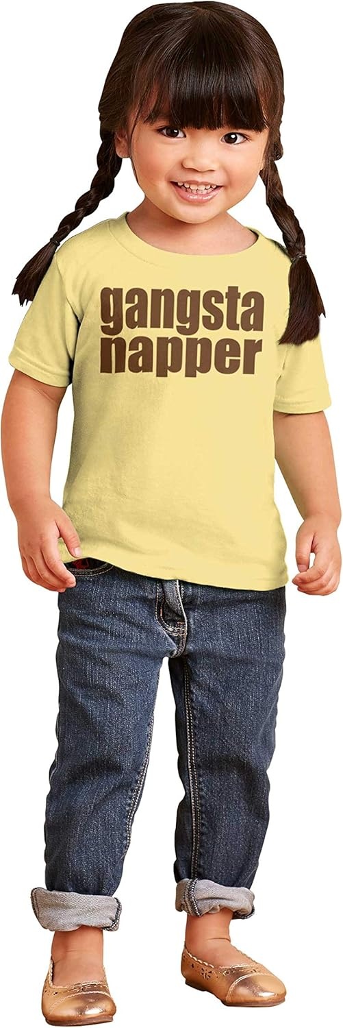 image:imageBrisco Brands Gangsta Napper Rap Hiphop Humor Toddler Boy Girl T ShirtButter
