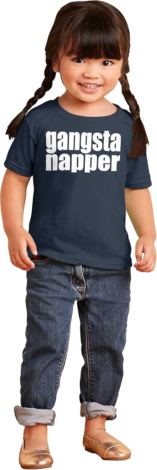 image:imageBrisco Brands Gangsta Napper Rap Hiphop Humor Toddler Boy Girl T ShirtNavy