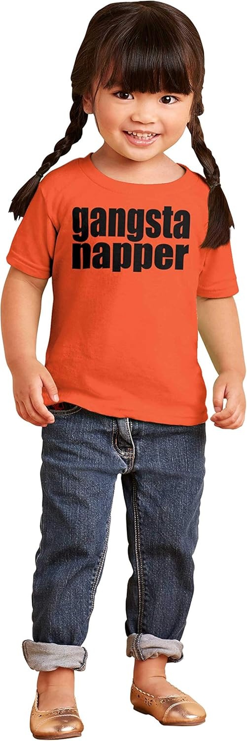 image:imageBrisco Brands Gangsta Napper Rap Hiphop Humor Toddler Boy Girl T ShirtOrange