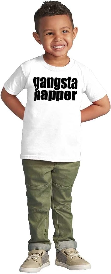 image:imageBrisco Brands Gangsta Napper Rap Hiphop Humor Toddler Boy Girl T ShirtWhite