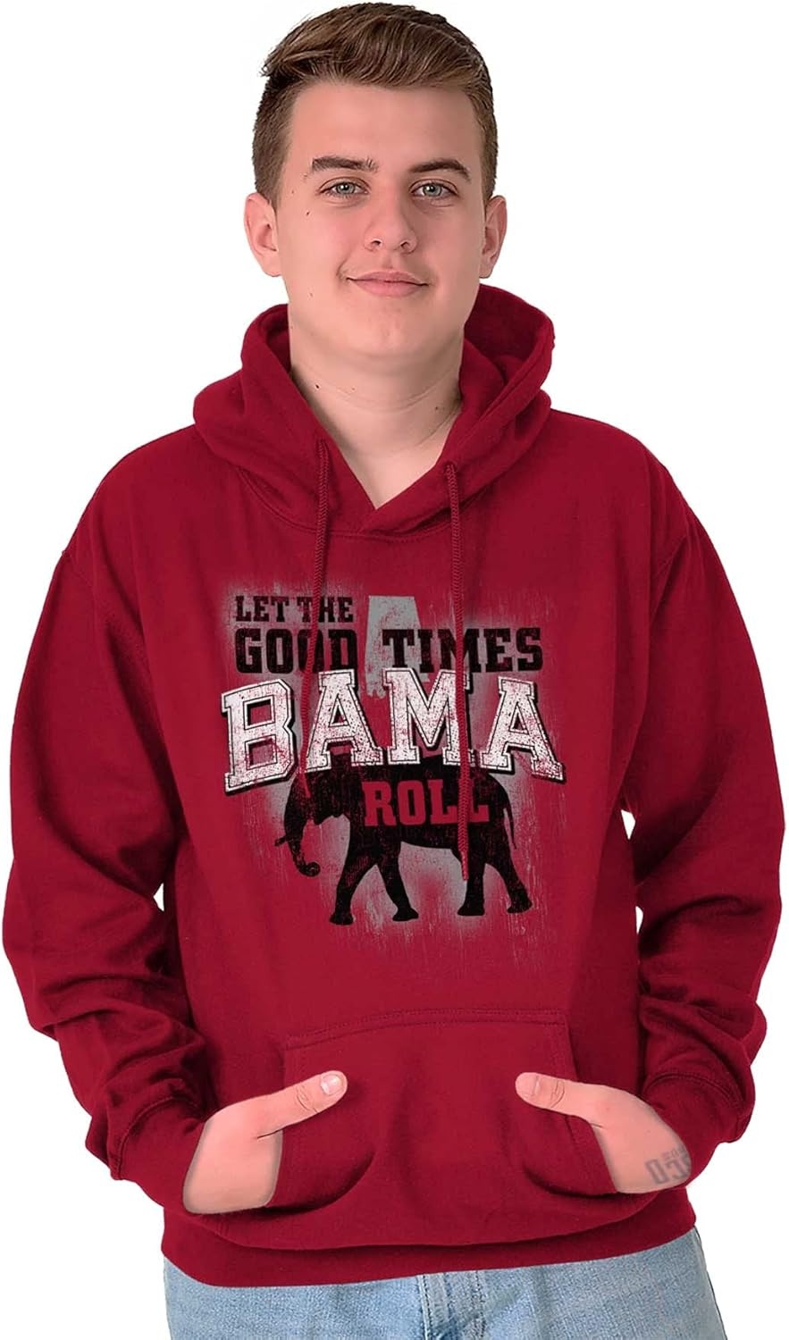 image:imageBrisco Brands Let The Good Times Roll Cool Alabama Hoodie Sweatshirt Women MenCardinal Red
