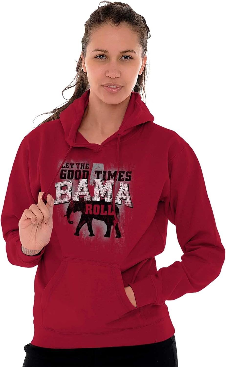 image:imageBrisco Brands Let The Good Times Roll Cool Alabama Hoodie Sweatshirt Women MenCardinal Red