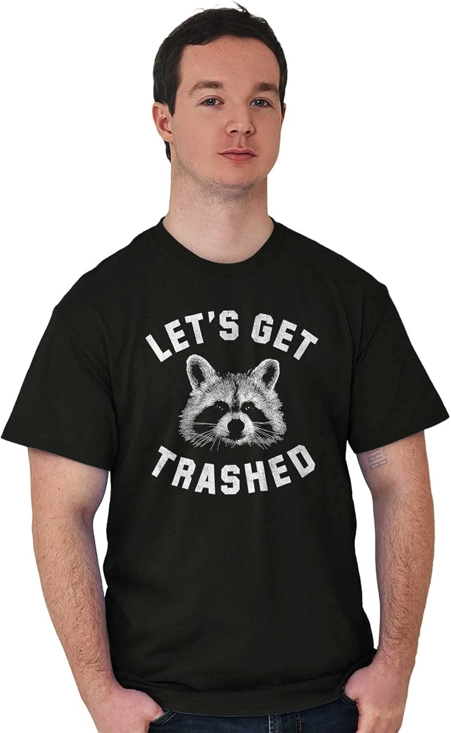 image:imageBrisco Brands Lets Get Trashed Trash Panda Drinking Graphic T Shirt Men or WomenBlack