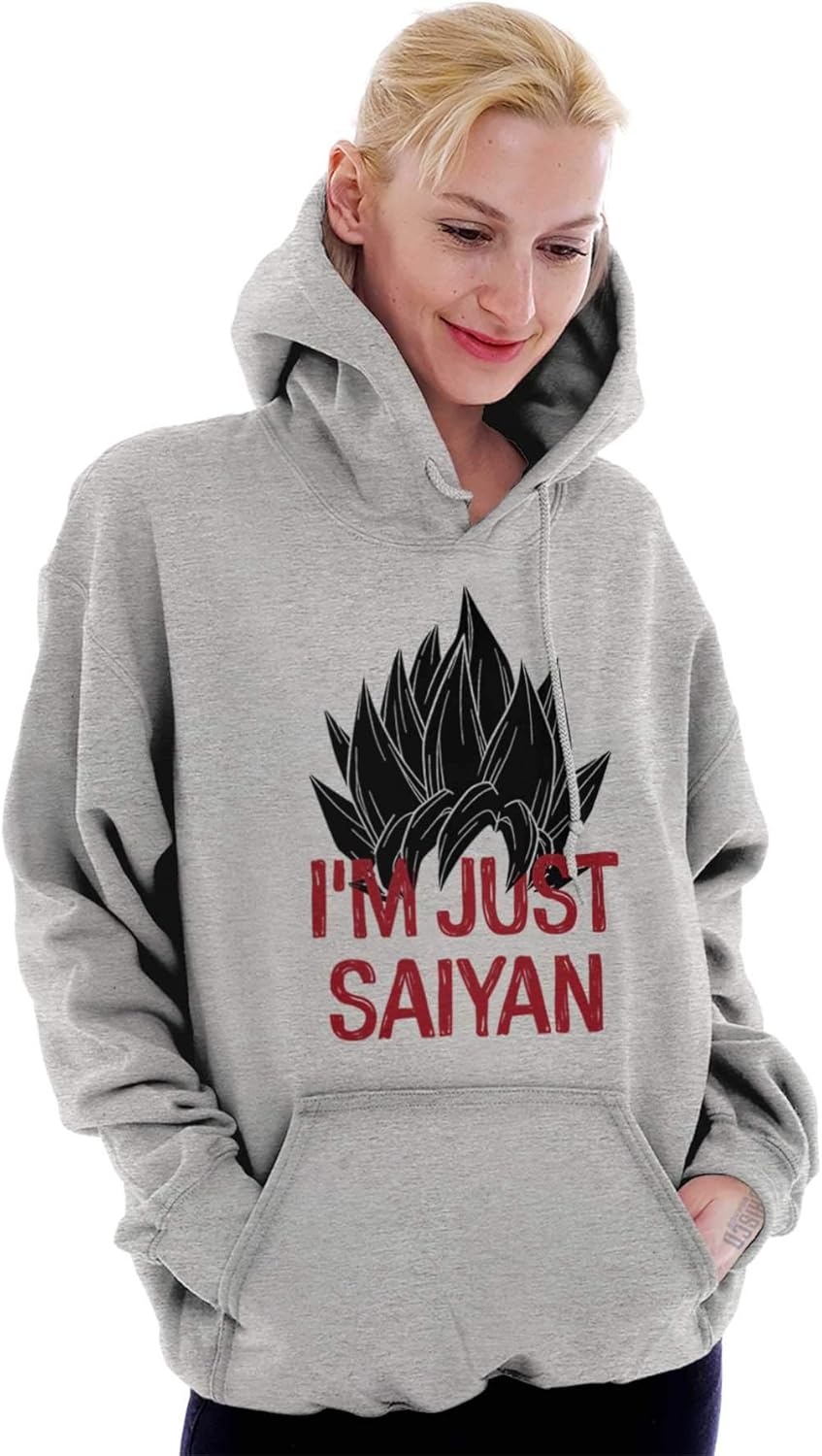 image:imageBrisco Brands Nerdy Im Just Saying Funny Anime Pun Hoodie Sweatshirt Women MenSport Grey
