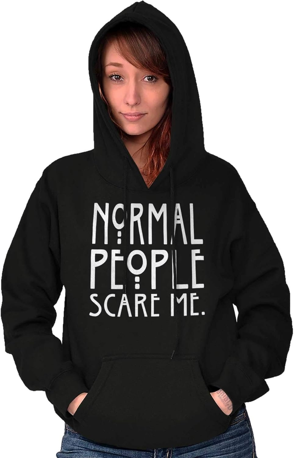 image:imageBrisco Brands Normal People Scare Me Tales Horror Hoodie Sweatshirt Women MenBlack