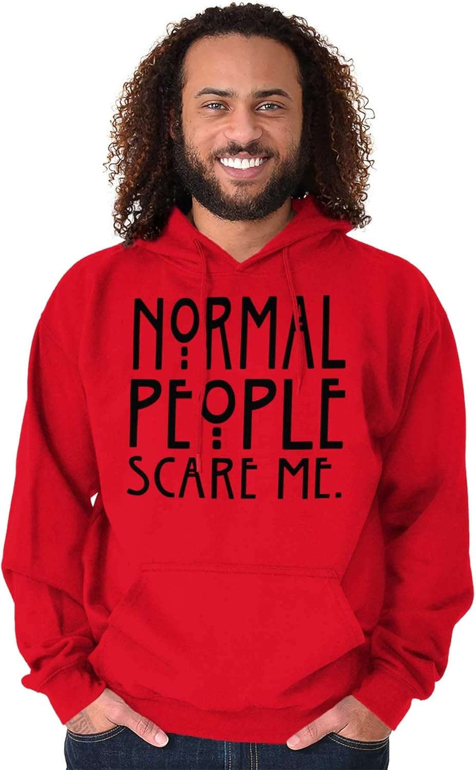 image:imageBrisco Brands Normal People Scare Me Tales Horror Hoodie Sweatshirt Women MenRed