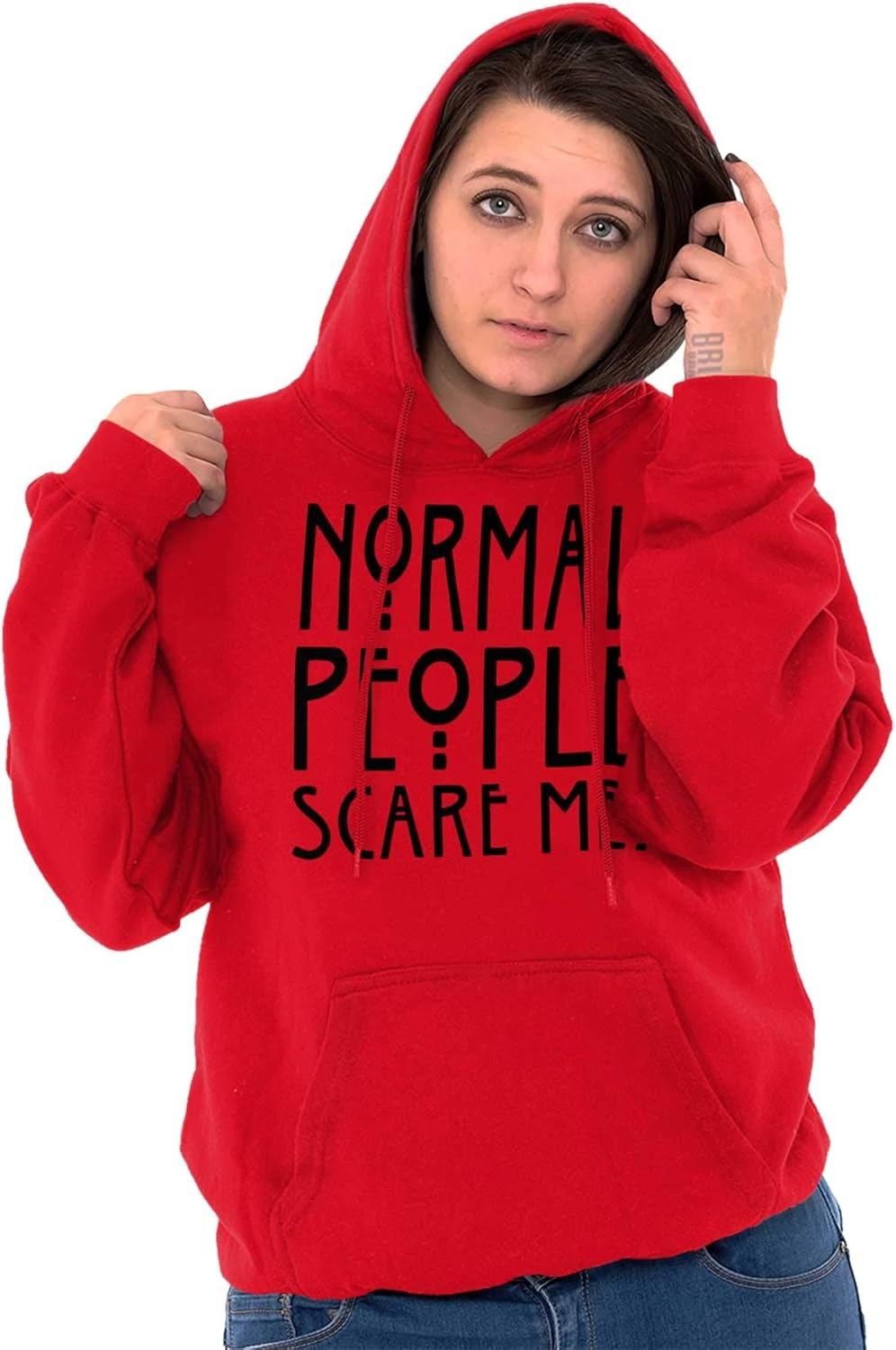 image:imageBrisco Brands Normal People Scare Me Tales Horror Hoodie Sweatshirt Women MenRed