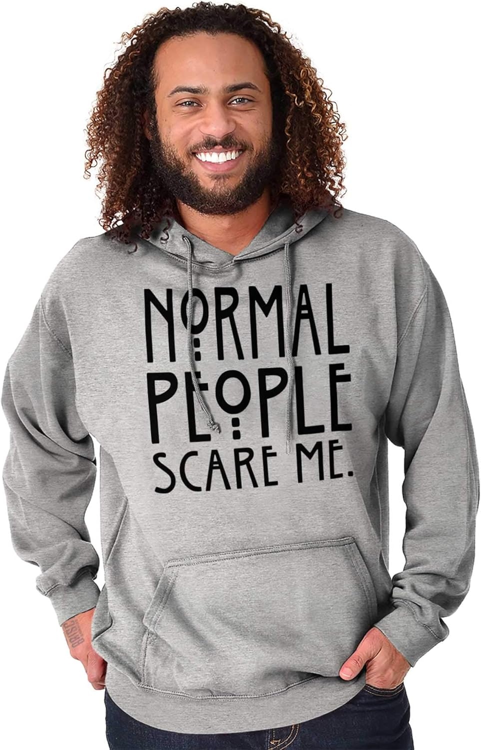 image:imageBrisco Brands Normal People Scare Me Tales Horror Hoodie Sweatshirt Women MenSport Grey