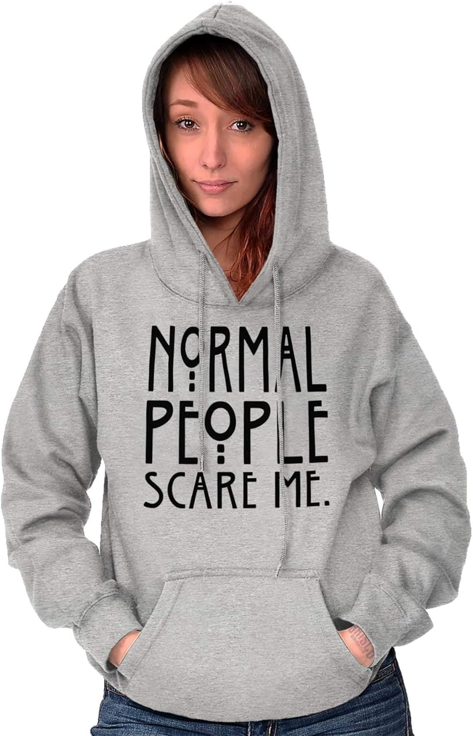 image:imageBrisco Brands Normal People Scare Me Tales Horror Hoodie Sweatshirt Women MenSport Grey