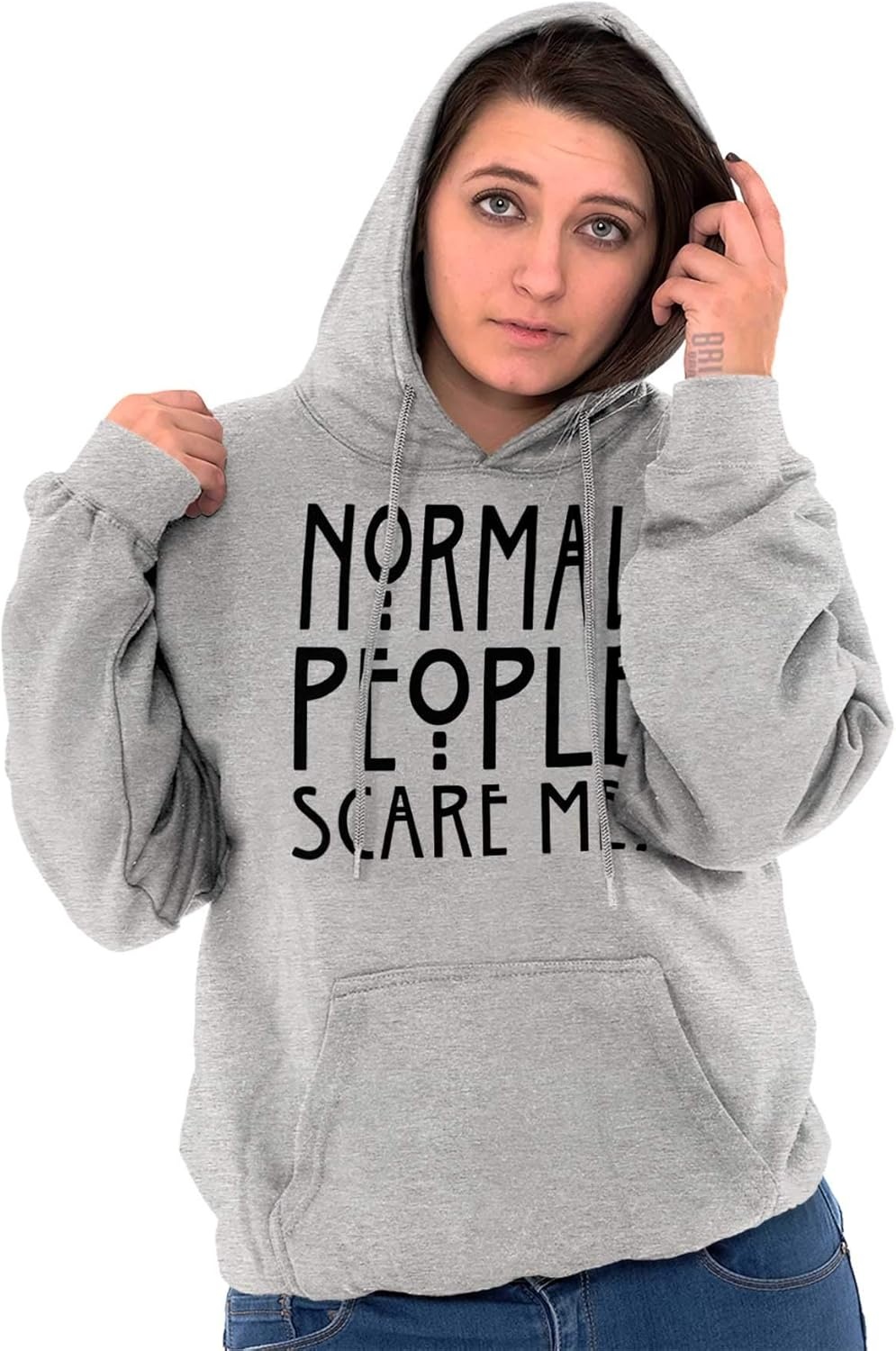 image:imageBrisco Brands Normal People Scare Me Tales Horror Hoodie Sweatshirt Women MenSport Grey
