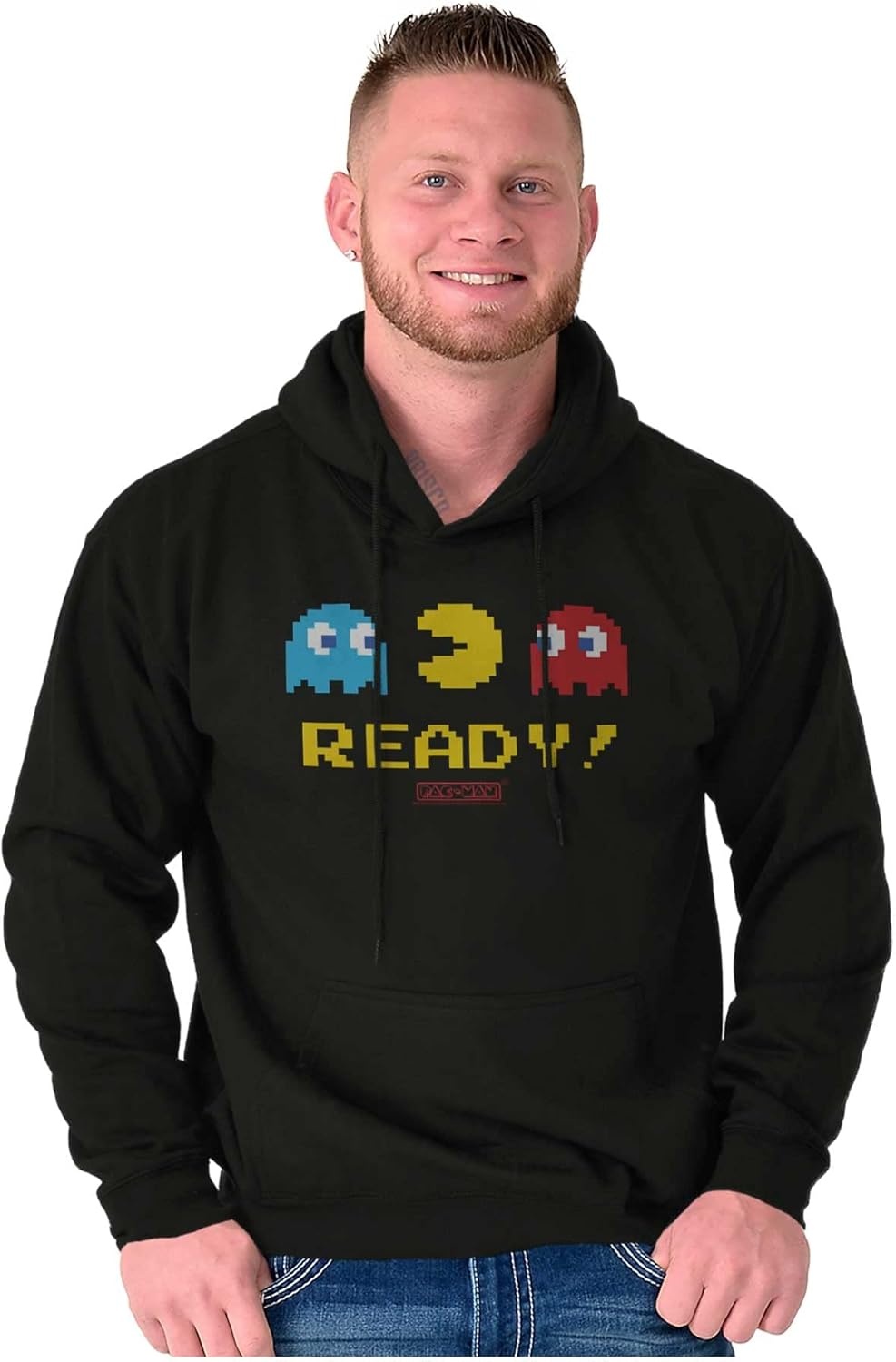 image:imageBrisco Brands PACMAN 1980s Vintage Video Game Hoodie Sweatshirt Women MenBlack